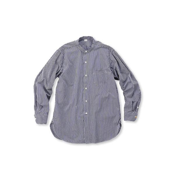 No.180 Miko 908 Cotton Tyrolean Stand Shirt Navy Gingham