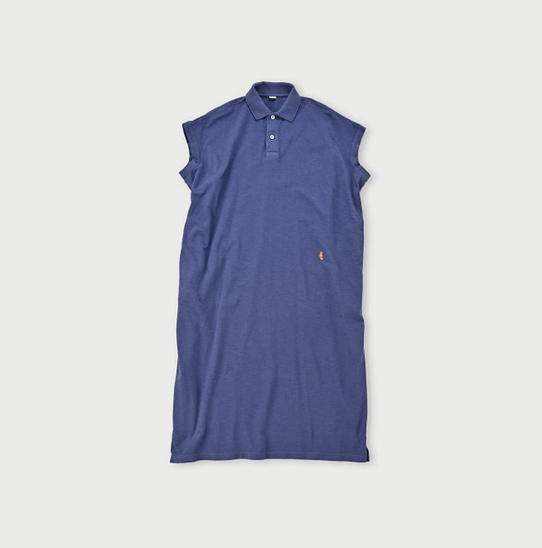 Zimba Cotton Kanoko Polo Dress Royal Blue