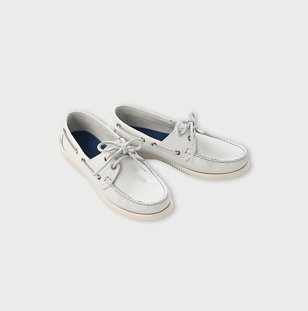 45R × Paraboot Leather Deck Shoes (WOMEN) White