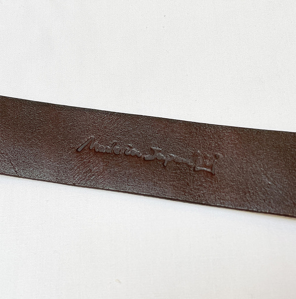 Vintage Leather Belt Thick Detail