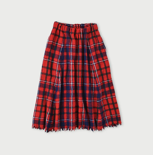 Indian Merino Boiled Tent Skirt Red Tartan