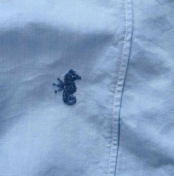 Supima Oxford 908 Ocean Canvas Shirt Detail