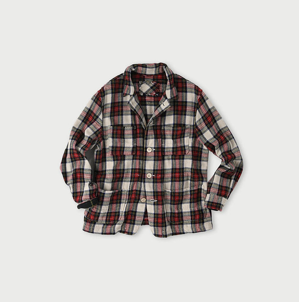 Indigo Zimba Flannel 908 4-pocket Shirt Red Tartan Check