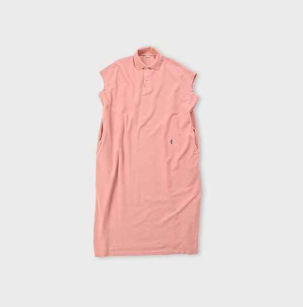 Zimba Cotton Kanoko Polo Dress Peach Coral