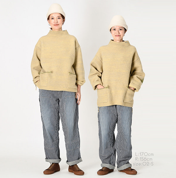 Chitose Wool Boiled 908 Uma Sweater Female Models