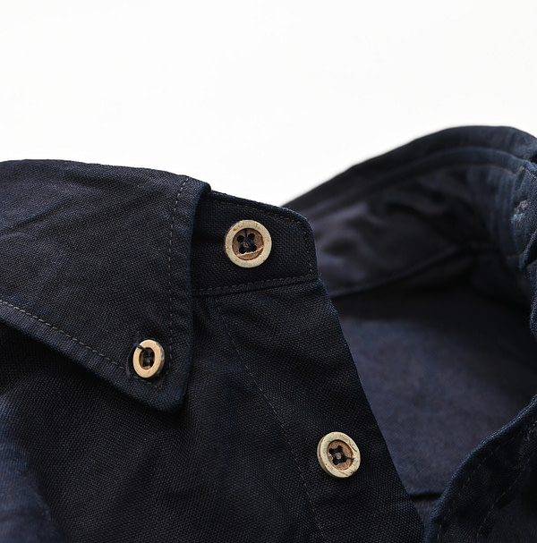 Indigo Supima OX 908 Ocean Sail Shirt Detail