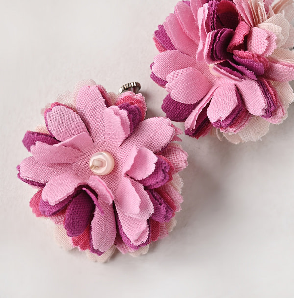 Indian Khadi Flower Earring Detail