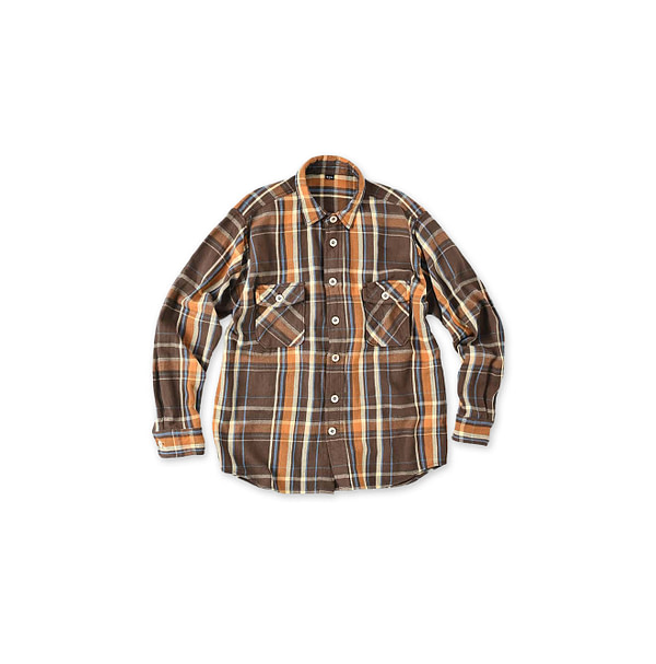 Indian ZAKKURI Flannel 908 Over Shirt Brown Check