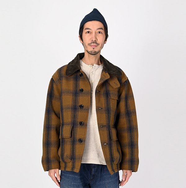 Teddy Check Melton Wool 908 Hunting Jacket Male Model