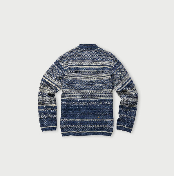 Indigo Nordic Cotton Jacquard 908 Henley Base