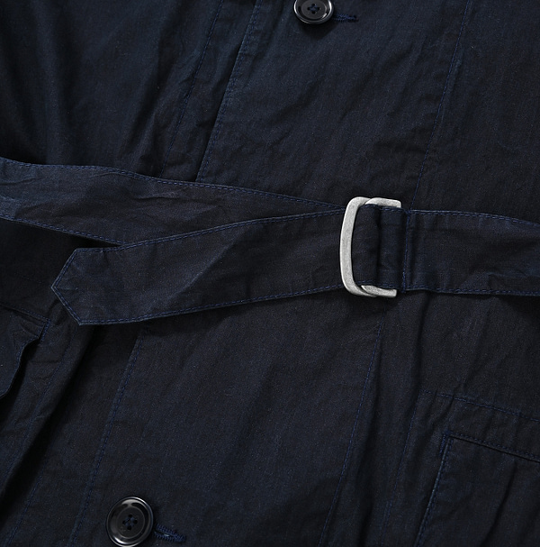 Indigo Cotton Weather 908 Half Coat Detail