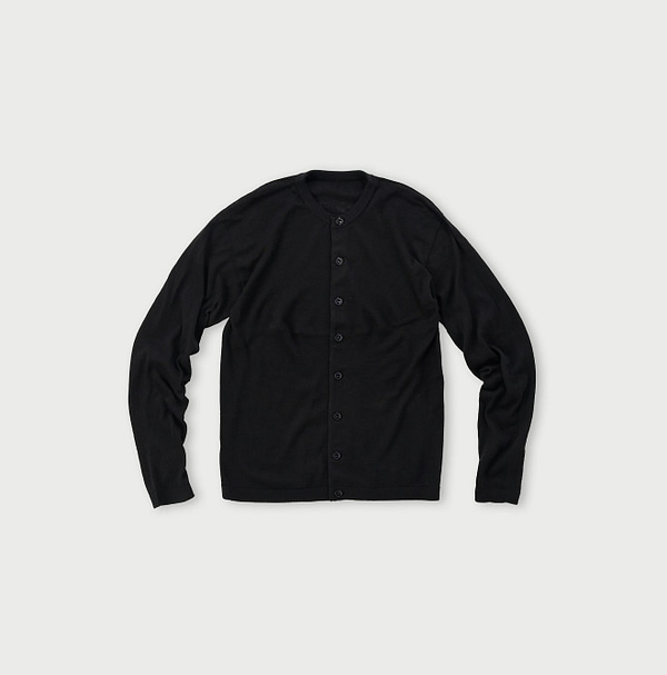 Whole Super Gauze Cotton 908 Cardigan Black