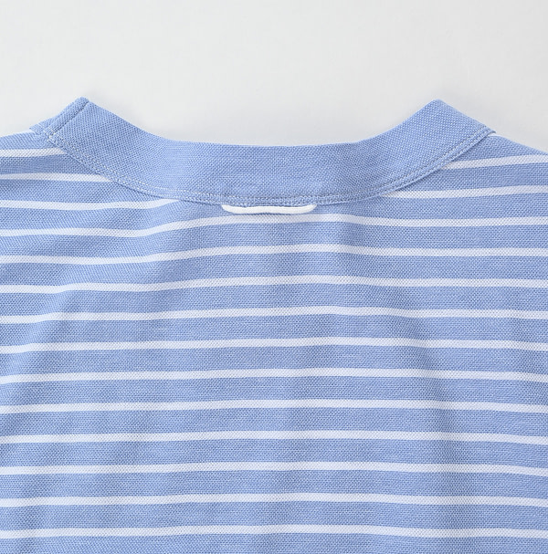 Oxford Kanoko Cotton Stripe Cutwork T-shirt Detail