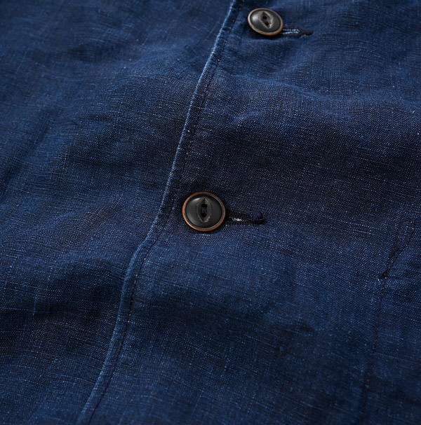 Indigo Linen 908 Jacket MEN Indigo Detail