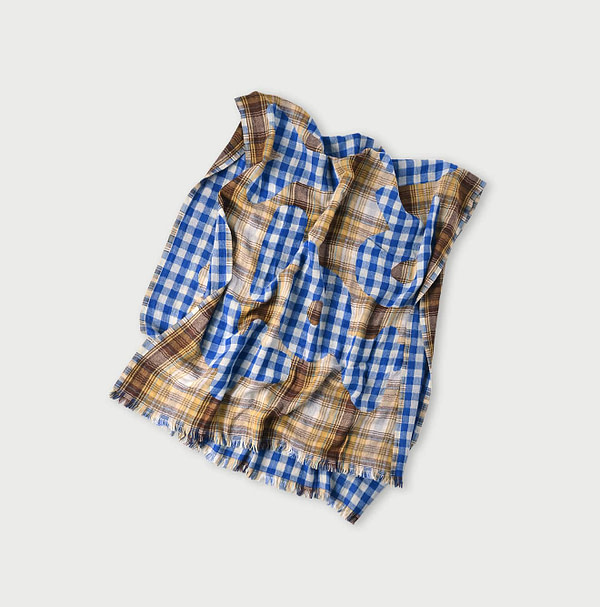 Wool Jacquard Stole Brown Check