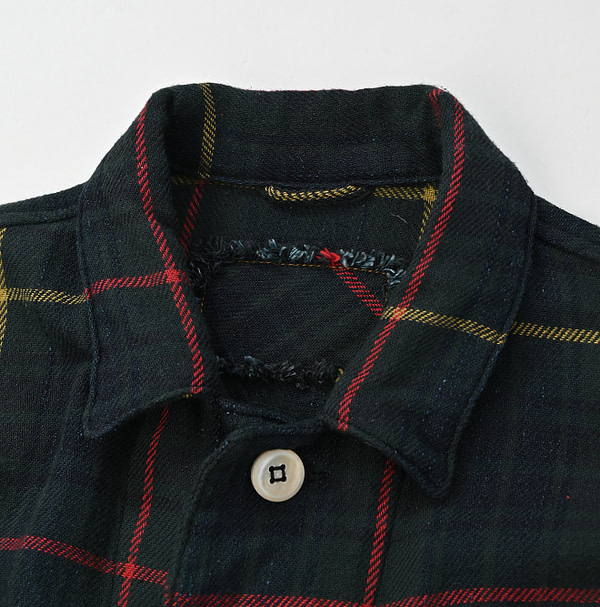 Indigo Zimba Flannel 908 4-pocket Shirt Detail