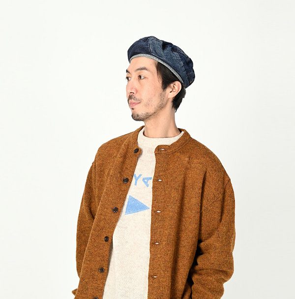 Happy Cotton Denim Beret Male Model