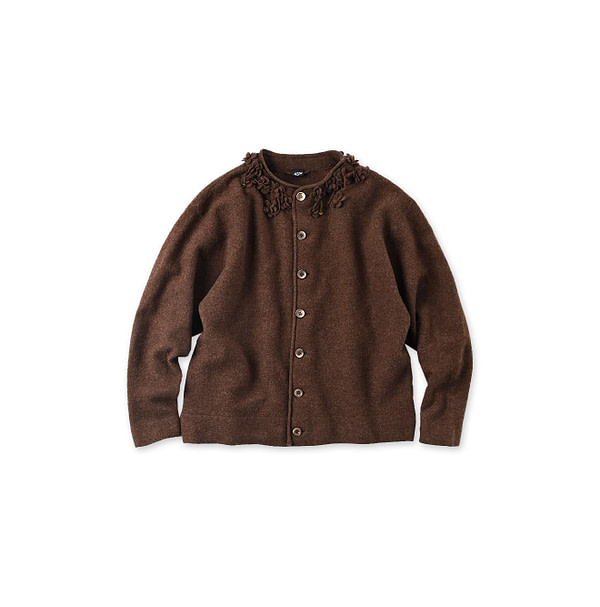 Float Boiled Wool Cardigan Brown Top