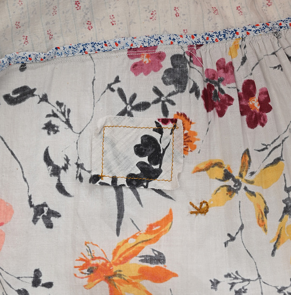 Indian Khadi Flower Mix Print Dress Detail