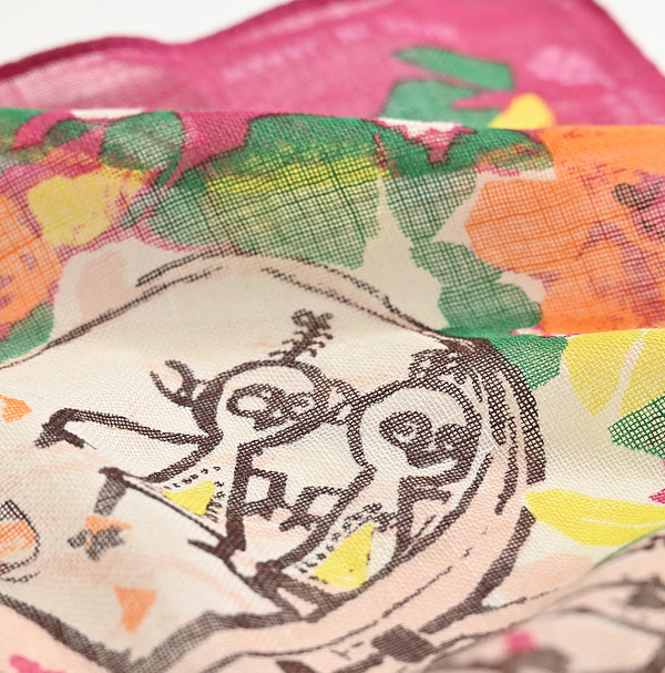 Gauze Picture Book Bandana Detail