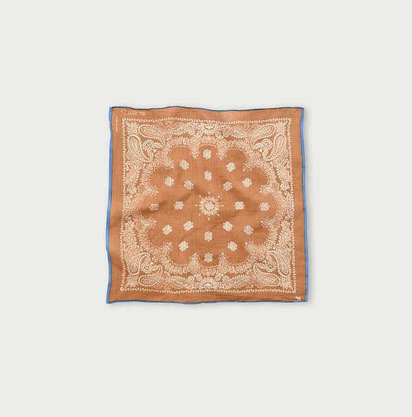 Indian Khadi Flower Mirror Bandana Beige