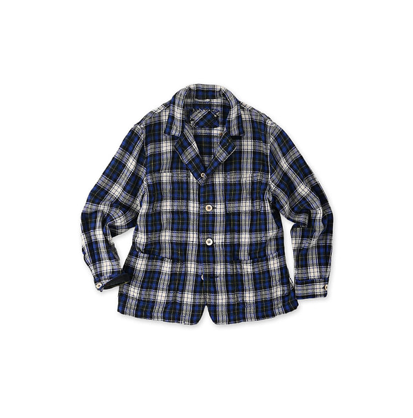 Indigo Zimba Flannel 908 4-pocket Shirt Blue Tartan Check