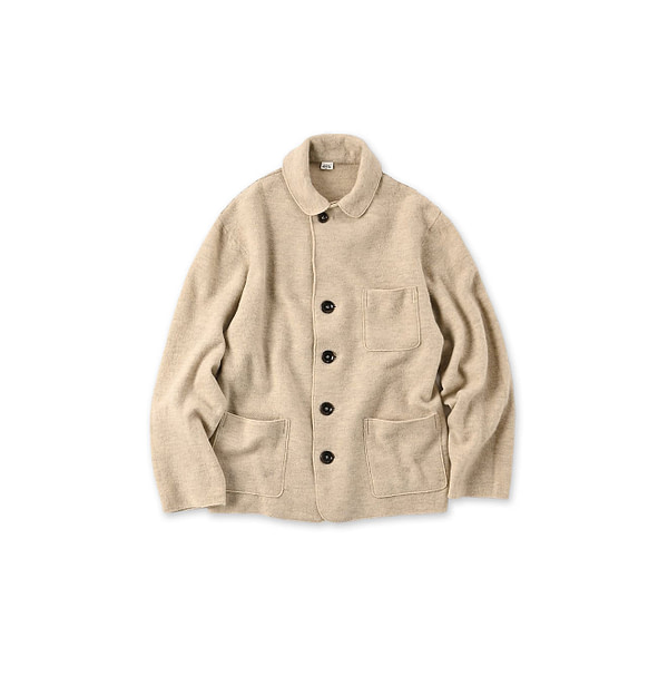 908 Float Boiled Wool Jacket Beige Top