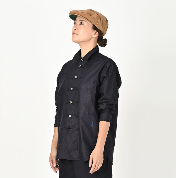 Indigo Supima Oxford 908 8 Knot Shirt Female Model