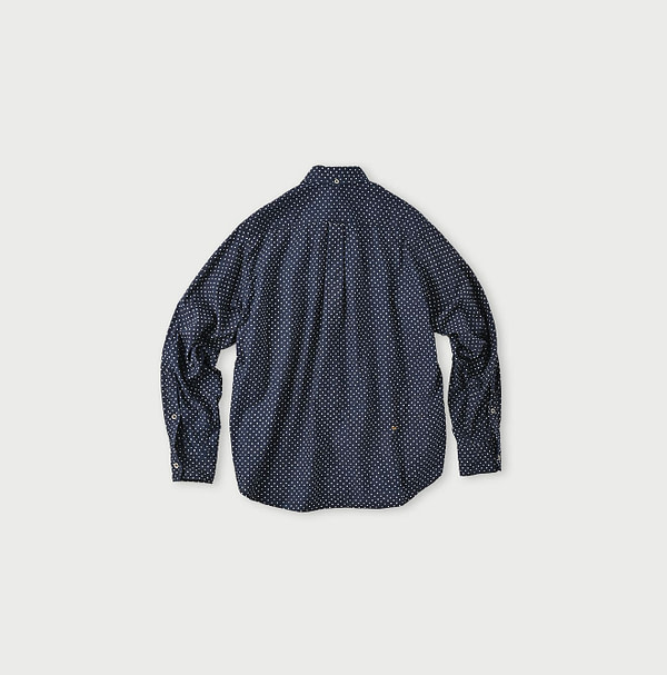 Indigo Tappet Dot Print 908 Ocean Shirt Back