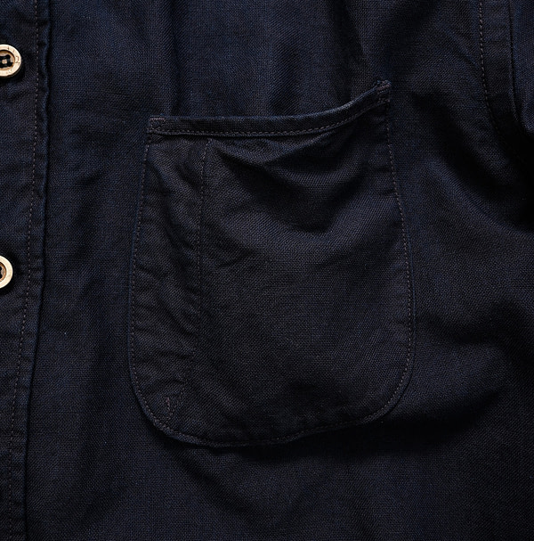 Indigo Supima Oxford 908 Loafer Shirt Detail