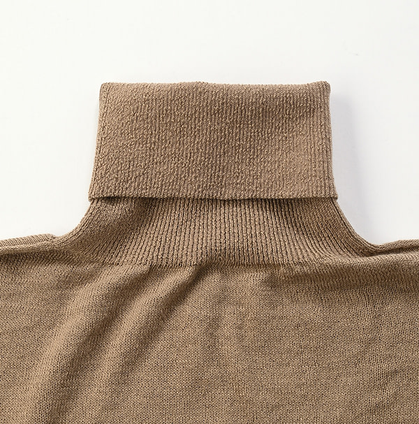 Whole Super Gauze Cotton 908 Turtle Neck T-shirt Detail