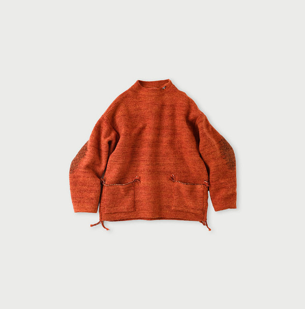 Chitose Wool Boiled 908 Uma Sweater Orange Chitose