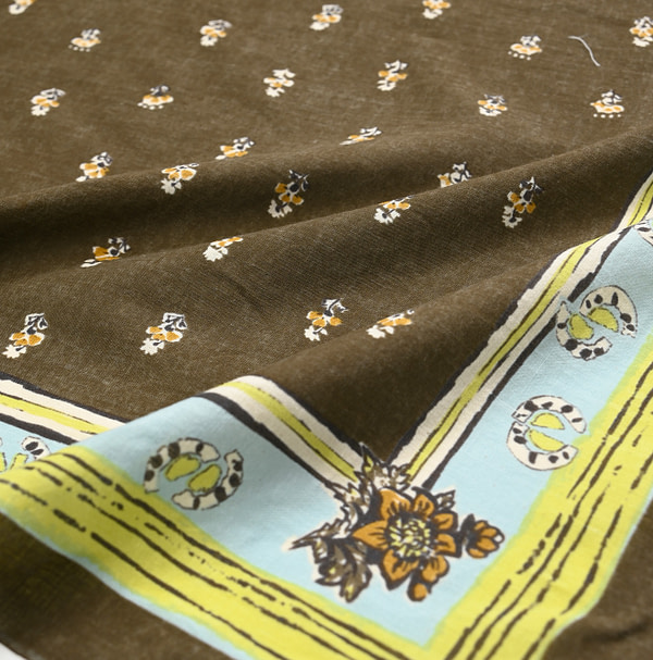 Supima Selvedge Cotton Havana Bouquet Bandana Detail