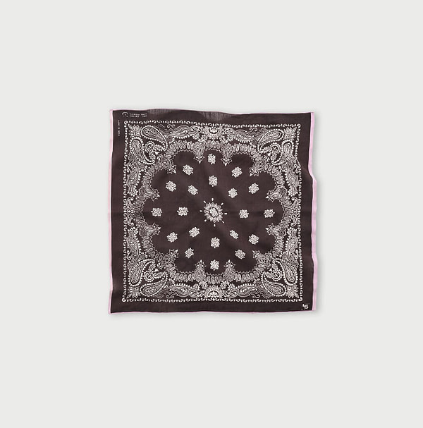 Indian Khadi Flower Mirror Bandana Brown