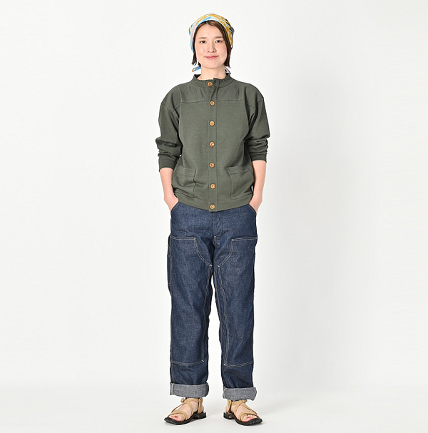 Mugi Cotton Denim 908 Painter Pants Female Model