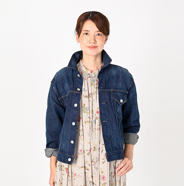 Futatabi 6.5 Ai Denim Sorahikohime Jacket Female Model