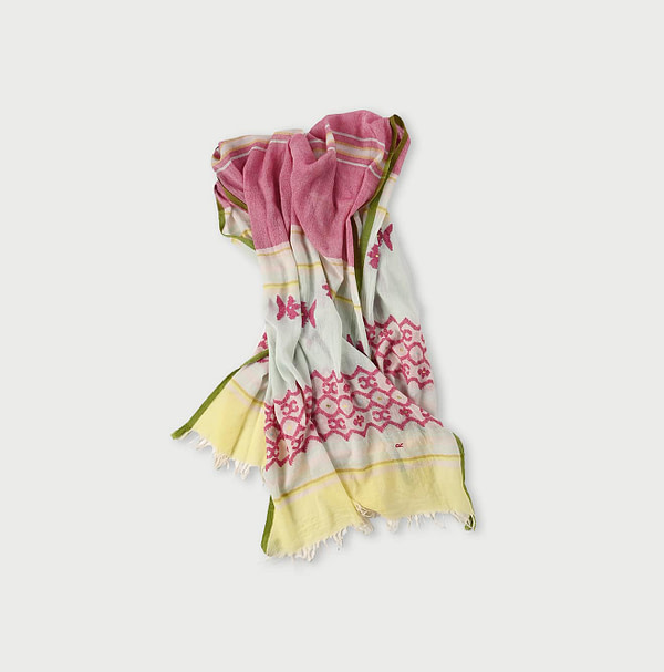 Indian Jamdani Stole Pink