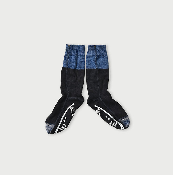 Indigo Yama Basque Knit-sew Socks