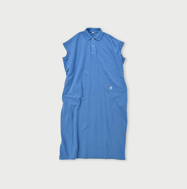 Zimba Cotton Kanoko Polo Dress Hayama Blue