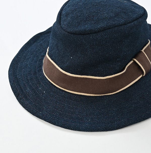 Indigo Cotton Canvas Hat Detail