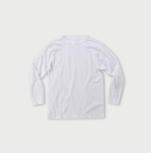 Dozume Tenjiku Cotton 908 45 Star Long Sleeve T-shirt White