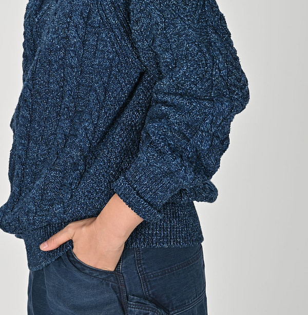 Indigo Aran 908 Sweater Male Model