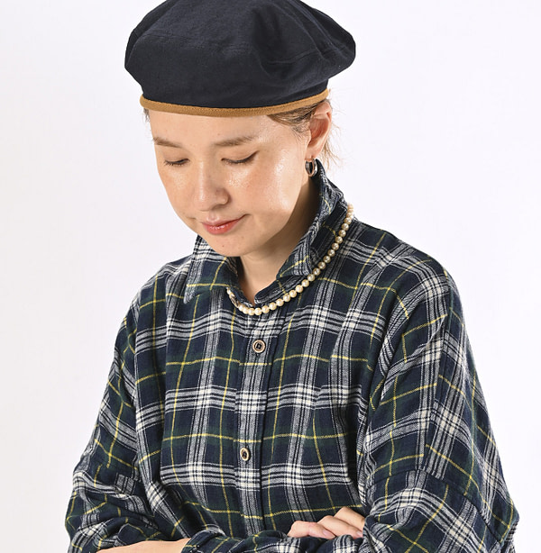 Double Woven Big Shirt Female Model