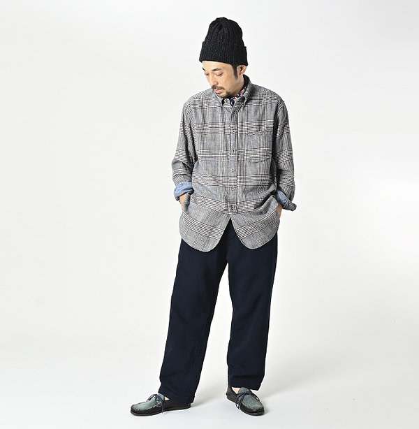 Double Woven 908 Loafer Button Down Shirt Male Model
