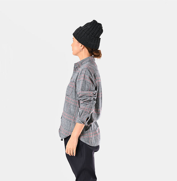 Double Woven 908 Loafer Button Down Shirt Female Model