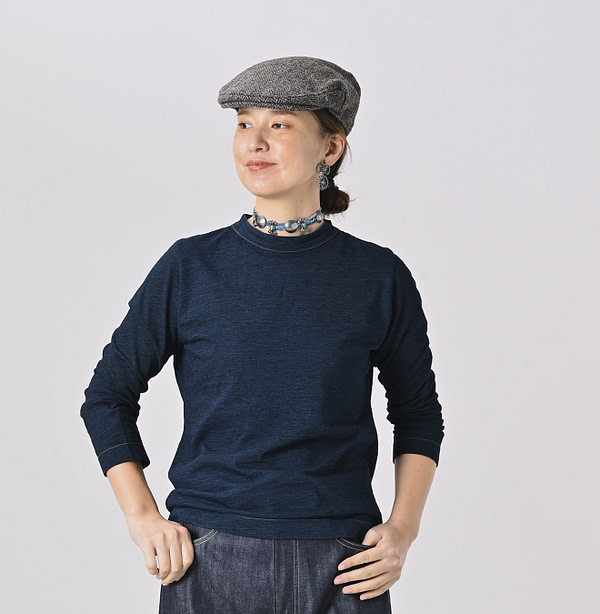 Indigo Square T-shirt Female Model