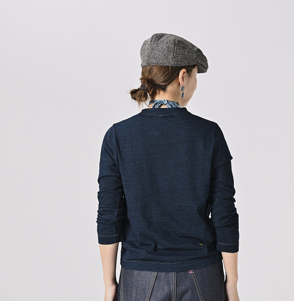 Indigo Square T-shirt Female Model