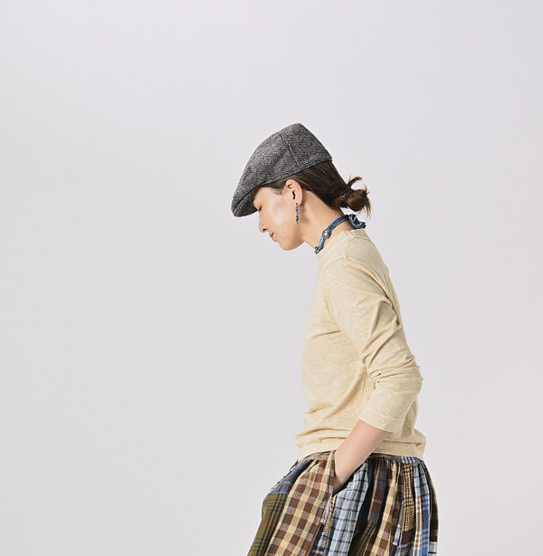 Plant Dyed Square T-shirt Female Model
