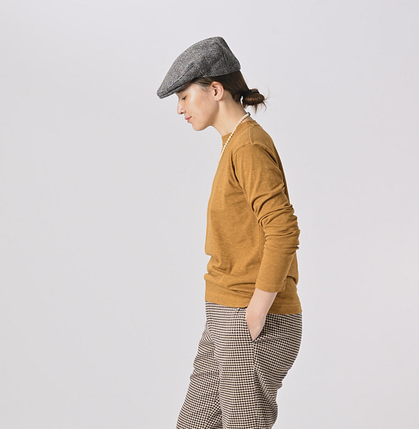 Plant Dyed Long Sleeve 908 45 Star T-shirt Female Model