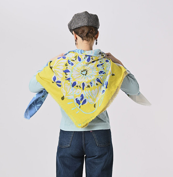 Float Snowflake Furoshiki Female Model